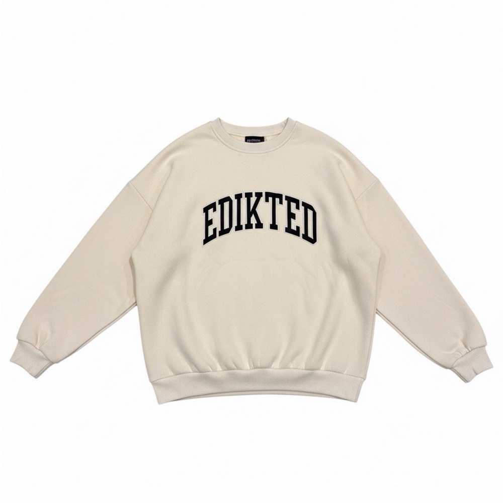 Edikted Beige Crewneck Sweater